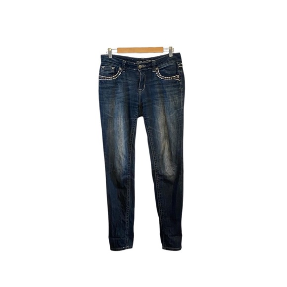 Vintage Y2k Grace in LA embroidered stitch & embellished Glam rock lowrise Jeans - Picture 8 of 10